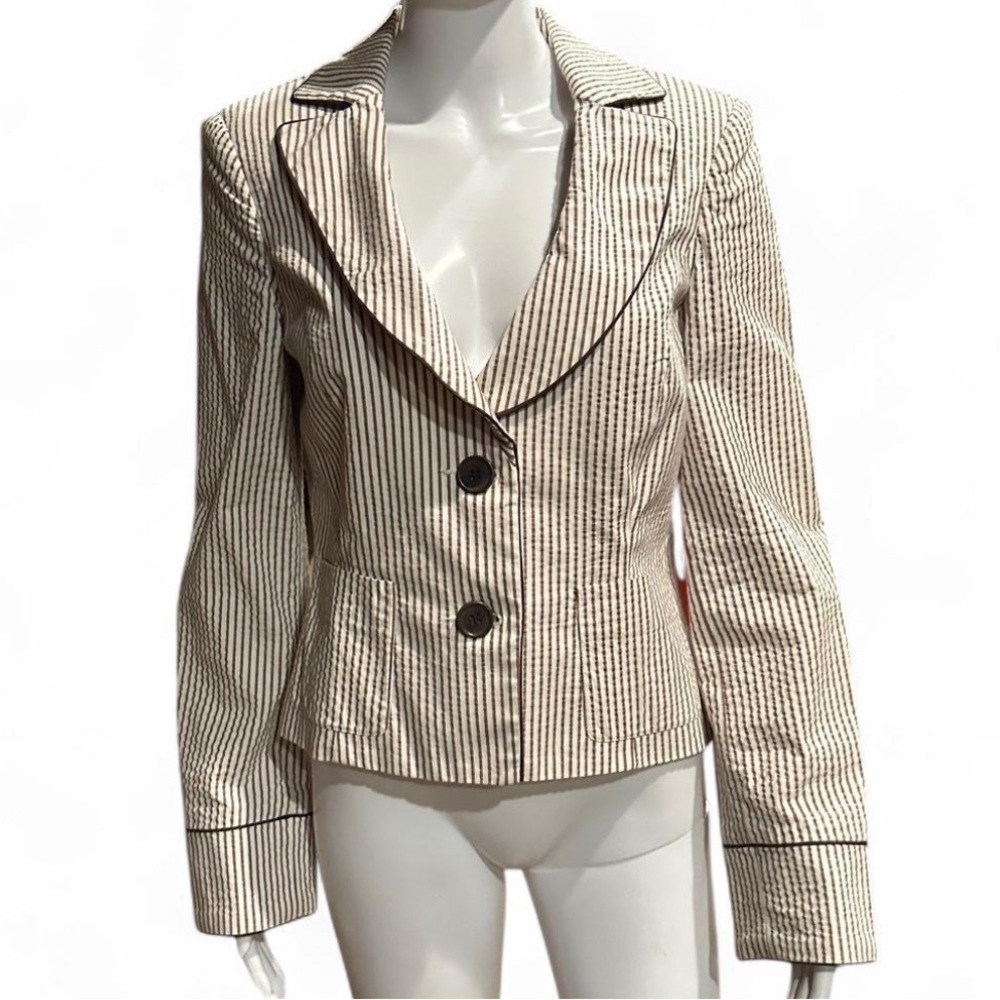 To the Max Brown and Cream Blazer Professional Suit Jacket